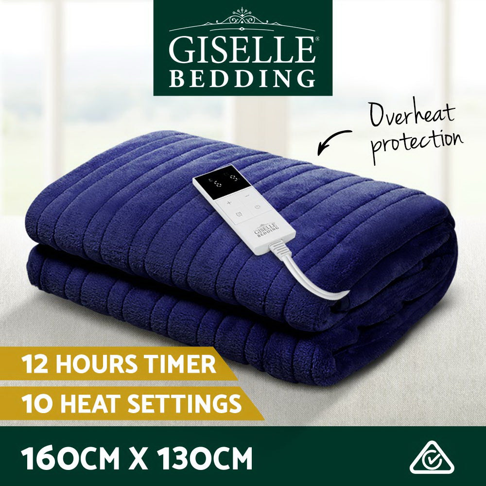 Electric Throw Blanket Navy – Giselle Bedding