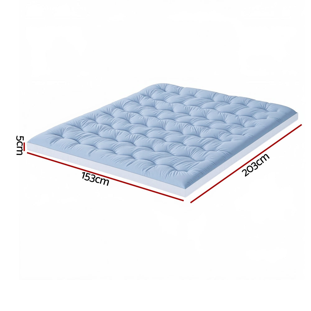 Giselle Queen Mattress Topper Pillowtop 1000GSM Microfibre Filling Protector