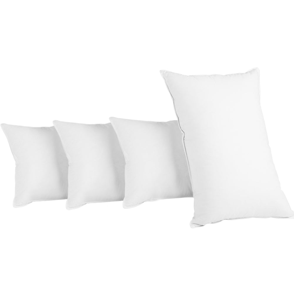 Set of 4 Medium & Firm Cotton Pillows - Giselle Bedding