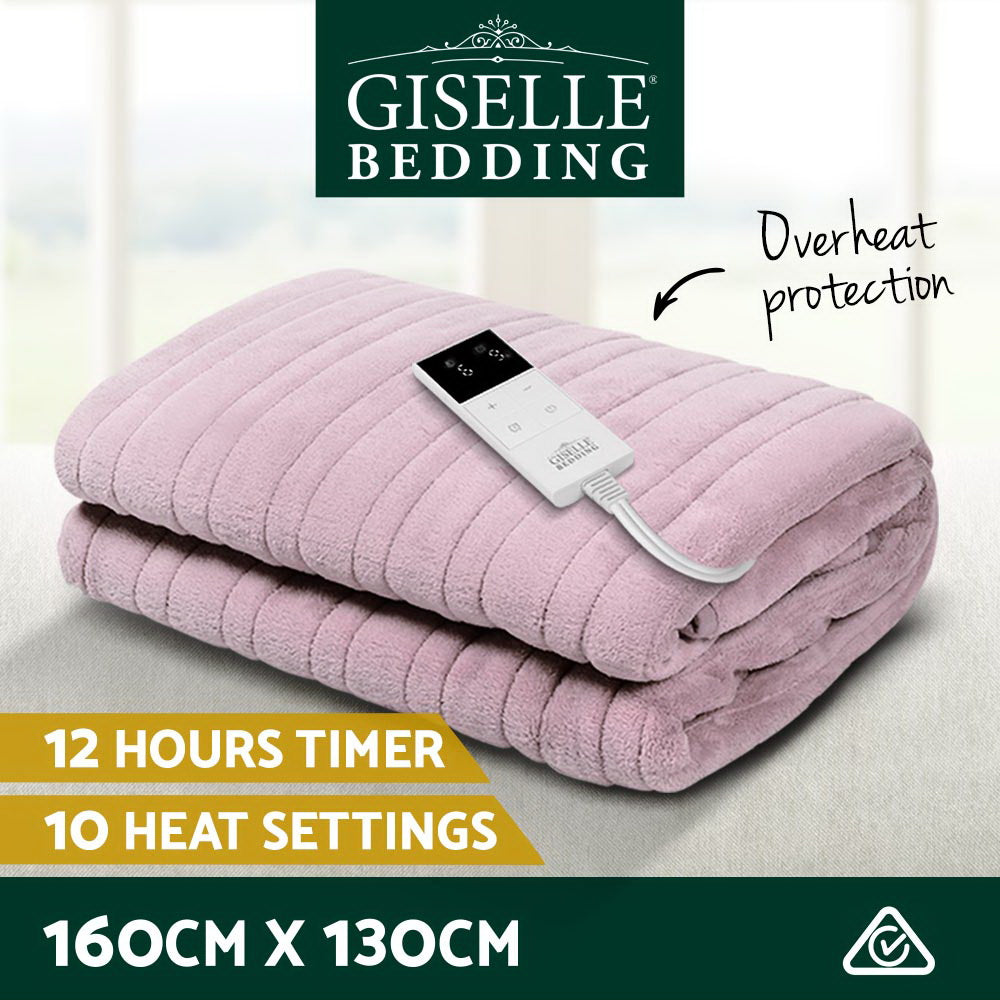
                  
                    Giselle Electric Throw Rug Heated Blanket Fleece Pink
                  
                