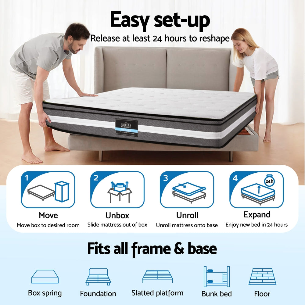 
                  
                    Giselle Bedding 30cm Seaqual Fabric Mattress Gel Foam Pocket Spring Queen Size
                  
                