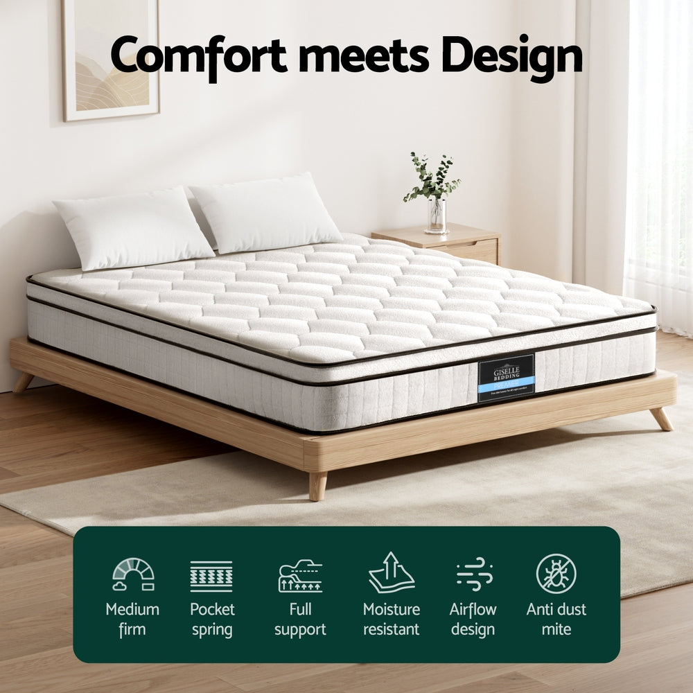 
                  
                    Giselle Bedding Mattress Boucle Fabric Cover Medium Firm 22cm Queen
                  
                