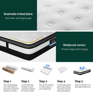 
                  
                    Giselle Bedding 30cm Mattress Medium Firm Euro Top Pocket Spring Hybrid Mattresses King Single
                  
                