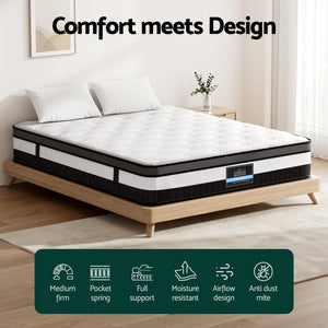 
                  
                    Giselle Bedding 30cm Mattress Medium Firm Euro Top Pocket Spring Hybrid Mattresses Queen
                  
                
