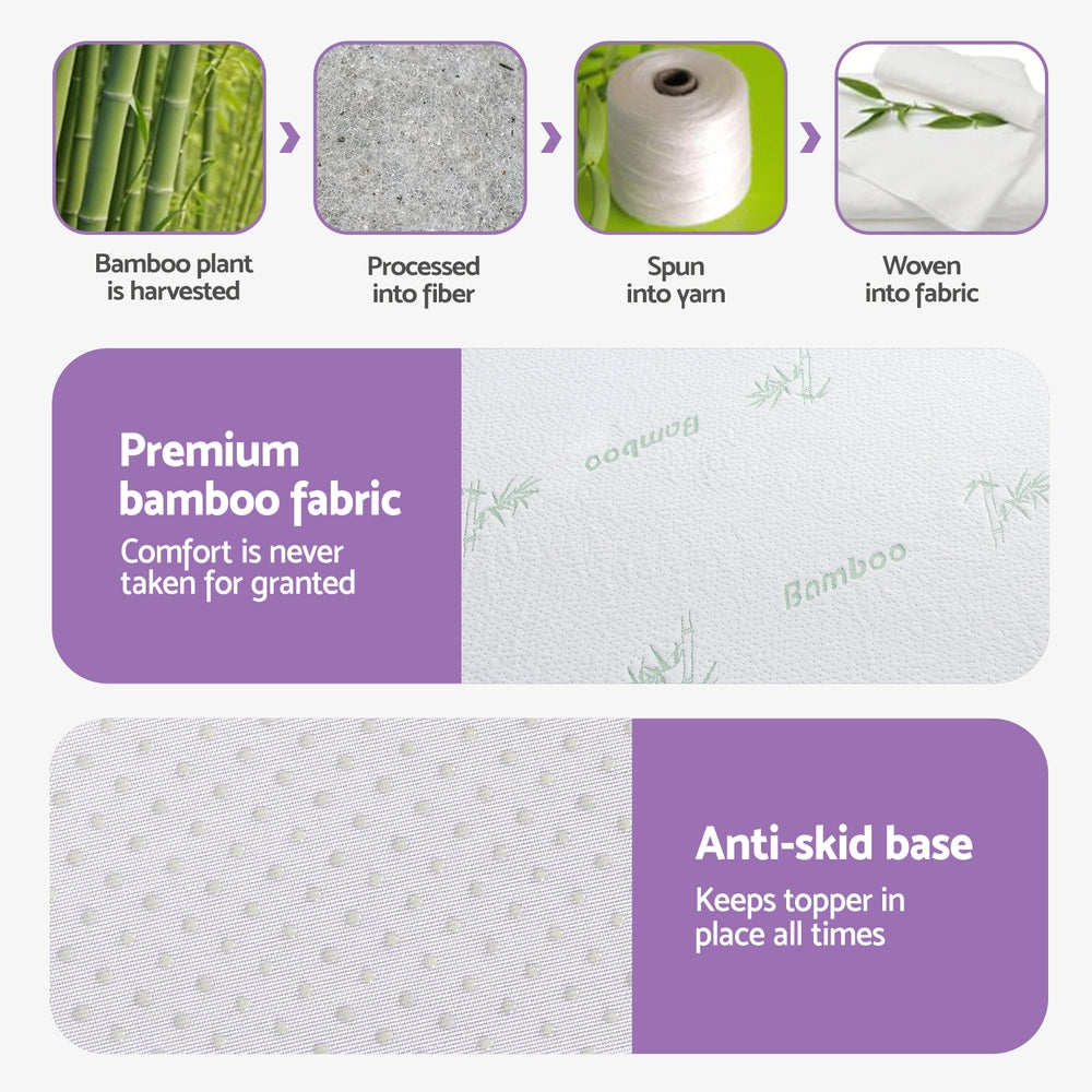 
                  
                    Giselle 8cm Memory Foam Mattress Topper Lavender Infused Bamboo Cover 7-Zone Single
                  
                