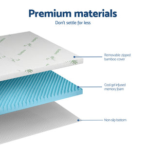 
                  
                    Giselle 8cm Memory Foam Mattress Topper Gel Egg Crate Foam Bamboo King
                  
                