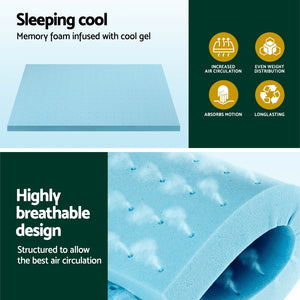 
                  
                    Giselle Bedding Memory Foam Mattress Topper Ventilated Cool Gel 8cm Queen
                  
                