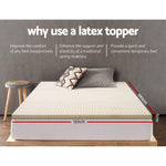 Pure Natural Latex Mattress Topper 7 Zone 5cm Double - Giselle Bedding