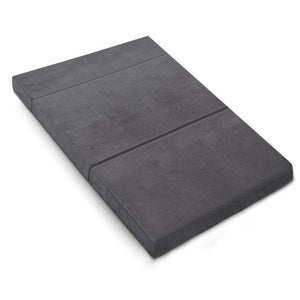 
                  
                    Double Size Folding Foam Mattress Portable Bed Mat Velvet Dark Grey - Giselle Bedding
                  
                