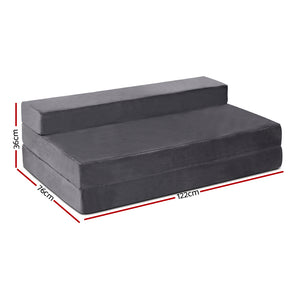 
                  
                    Double Size Folding Foam Mattress Portable Bed Mat Velvet Dark Grey - Giselle Bedding
                  
                