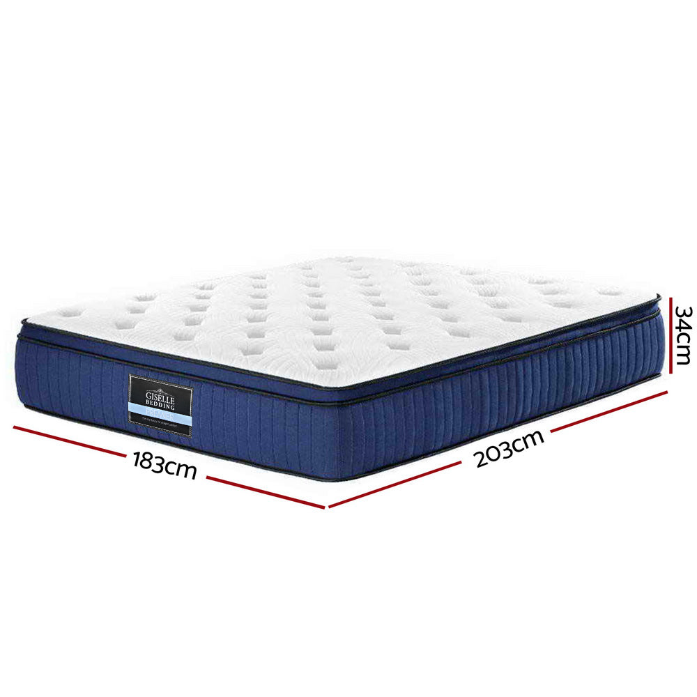 
                  
                    Giselle Bedding Franky Euro Top Cool Gel Pocket Spring Mattress 34cm Thick – King
                  
                