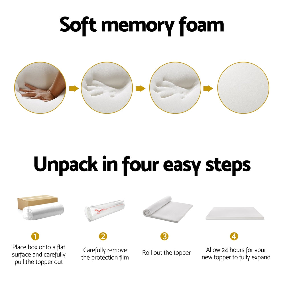 
                  
                    Giselle Bedding Memory Foam Mattress Topper 7-Zone Airflow Pad 8cm Double White
                  
                