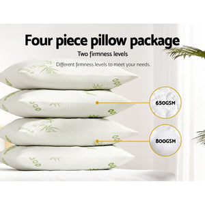 
                  
                    Giselle Hotel Pillow Bed Pillows 4 Pack Family Soft Medium Firm Bamboo Cover
                  
                