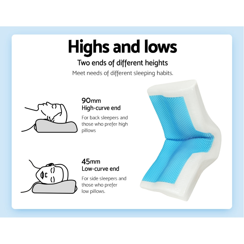 
                  
                    Giselle Memory Foam Pillow Neck Pillows Contour Rebound Cushion Cool Gel Support
                  
                