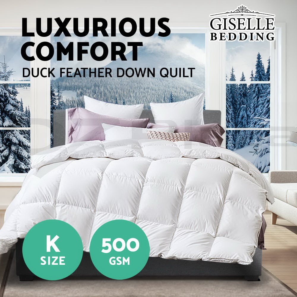 
                  
                    King Size Duck Down Quilt - Giselle Bedding
                  
                
