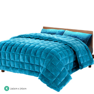 
                  
                    Faux Mink Quilt Comforter Winter Weighted Throw Blanket Teal King - Giselle Bedding
                  
                