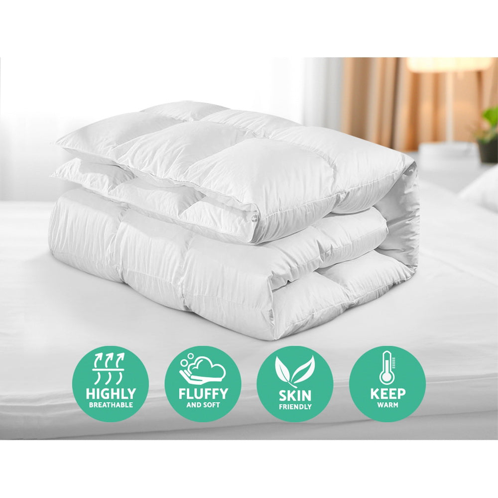 
                  
                    800GSM Goose Down Feather Quilt Cover Duvet  Winter Doona White King - Giselle Bedding
                  
                
