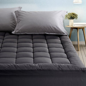 
                  
                    Queen Mattress Topper Pillowtop 1000GSM Charcoal Microfibre Bamboo Fibre Filling Protector - Giselle Bedding
                  
                