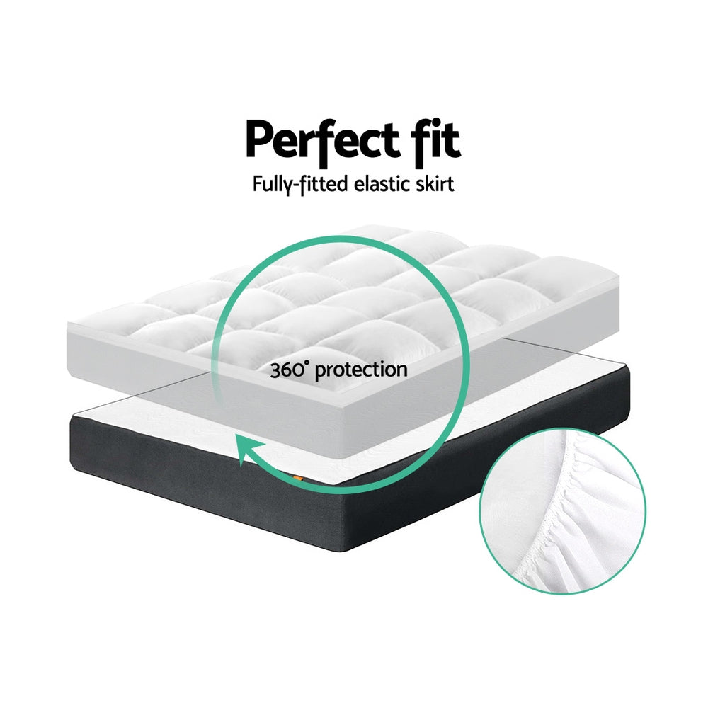 
                  
                    Single Mattress Topper Pillowtop 1000GSM Microfibre Filling Protector
                  
                